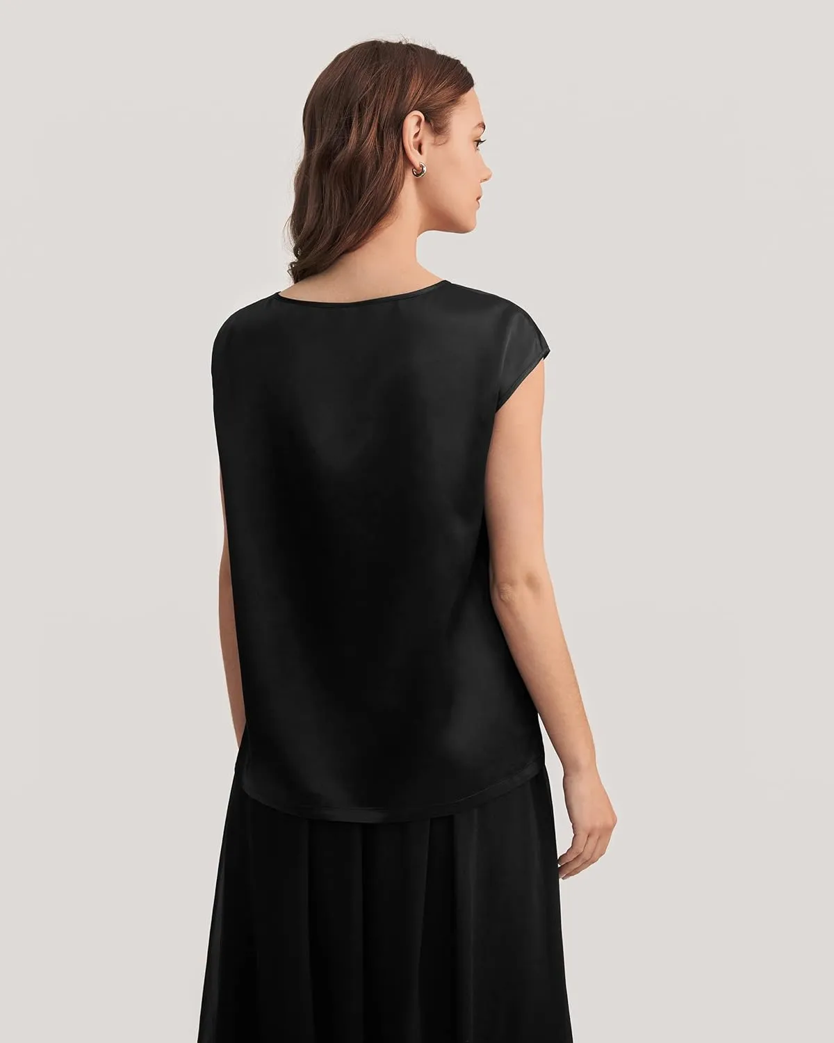 LilySilk Silk Blouse for Women Short Sleeve Summer Cool Comfy Charmeuse Silk Tops for Ladies