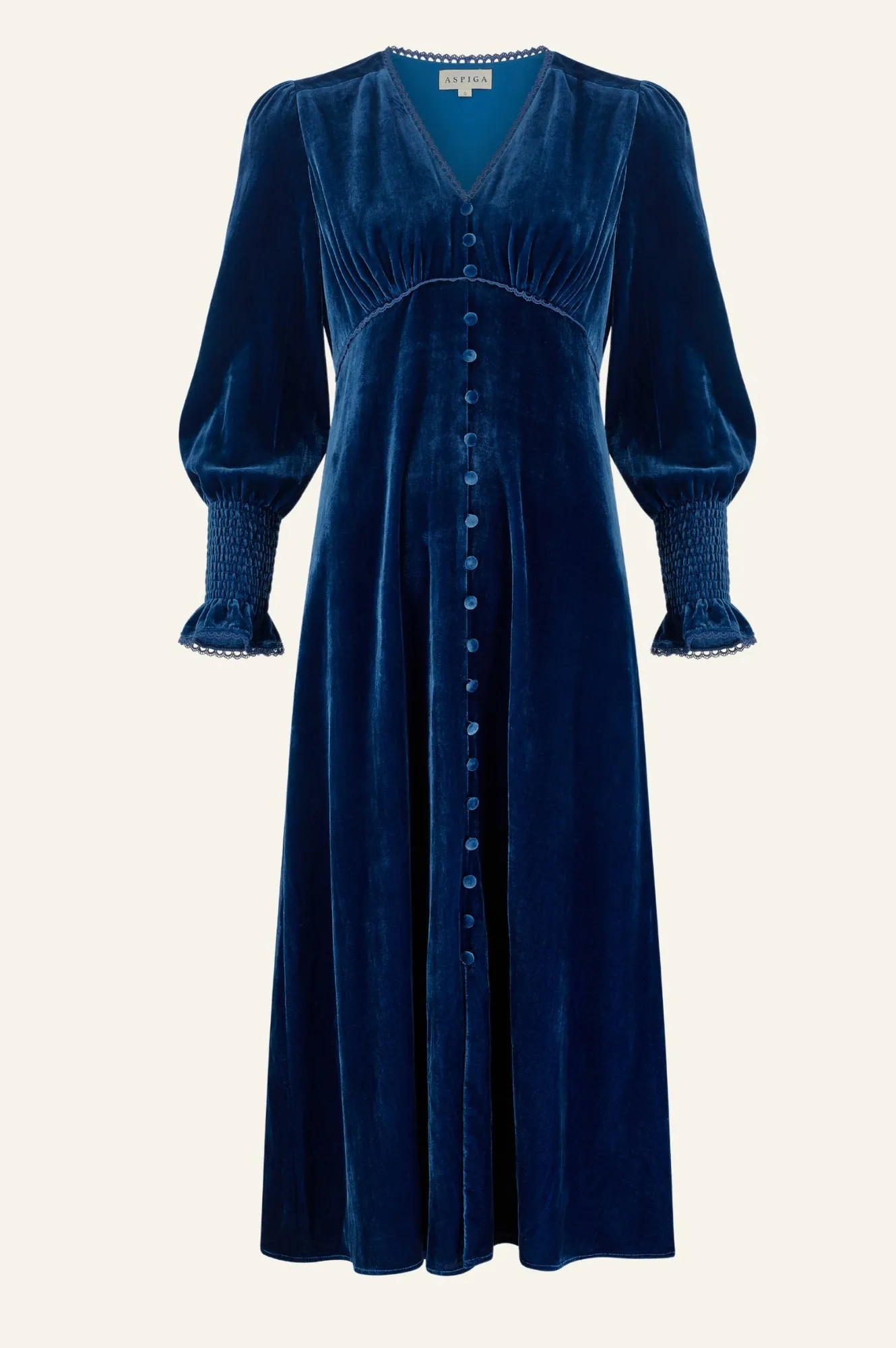 Sally Anne Long Sleeve Velvet Dress | Sapphire Blue