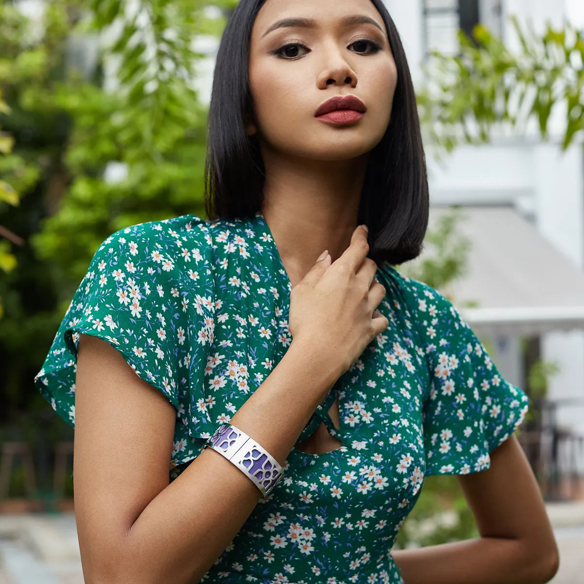 Lotus Bangle - Porcelain White