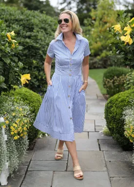 Milan Dress - Blue Stripe