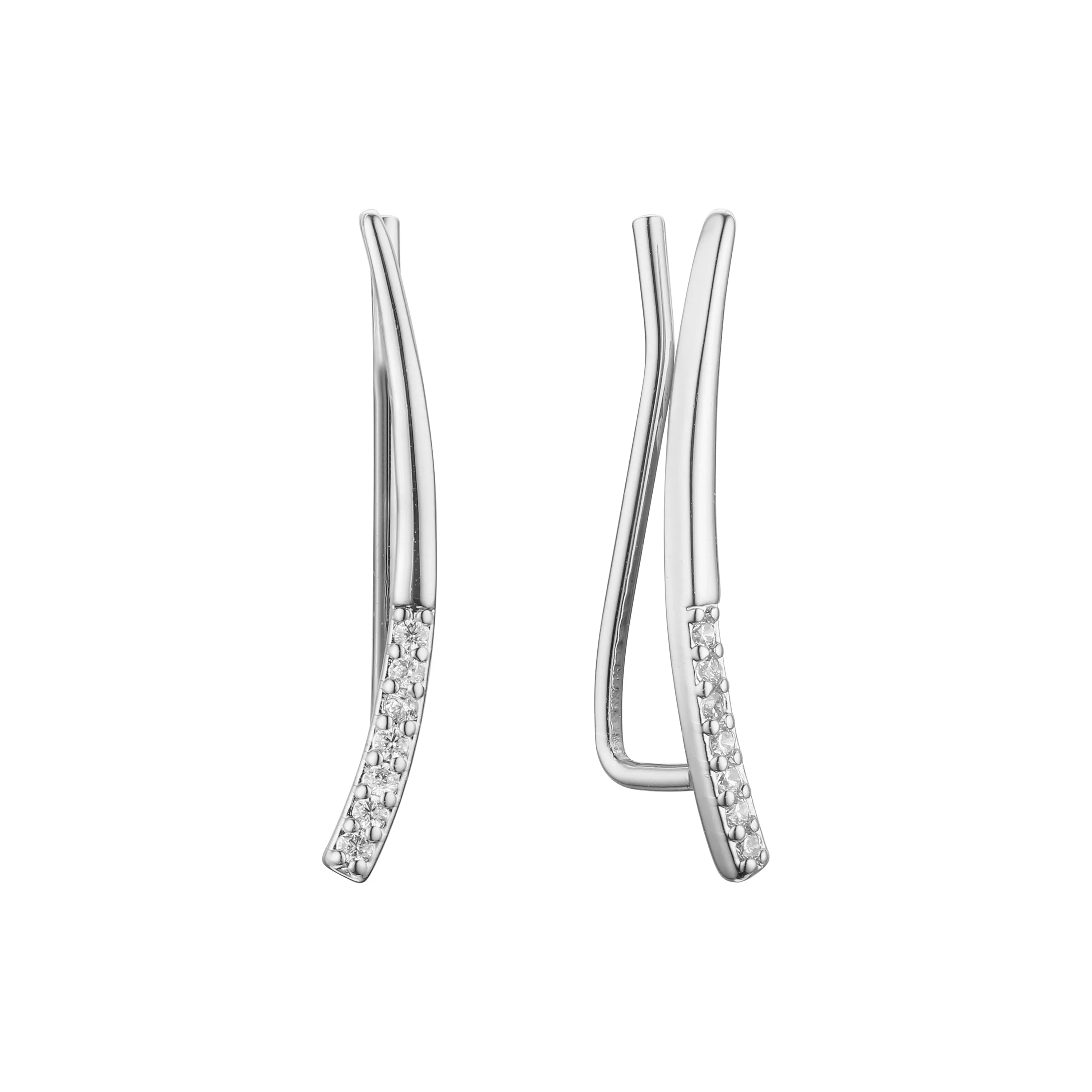 .Minimalism style Rose Gold crawler earrings