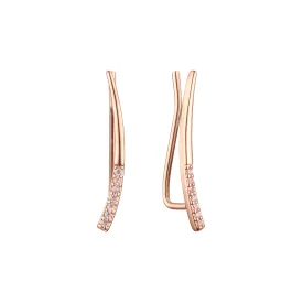 .Minimalism style Rose Gold crawler earrings
