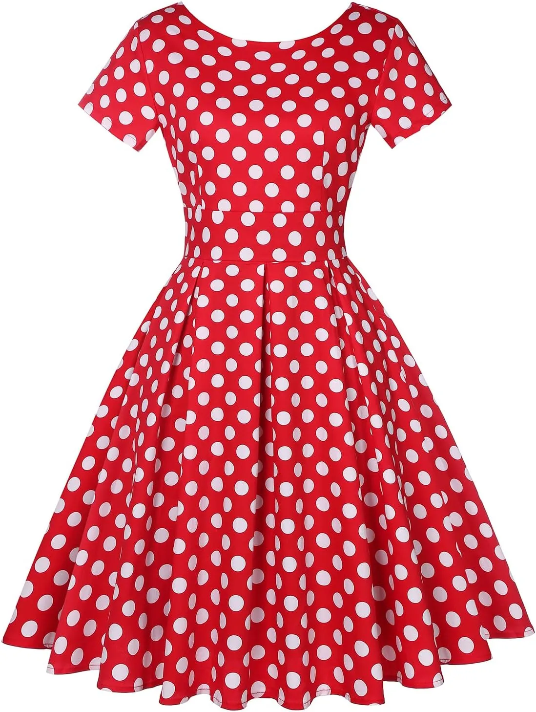 MINTLIMIT Women's 1950s Retro Vintage Rockabilly Short Sleeve Cocktail Party Swing Dress