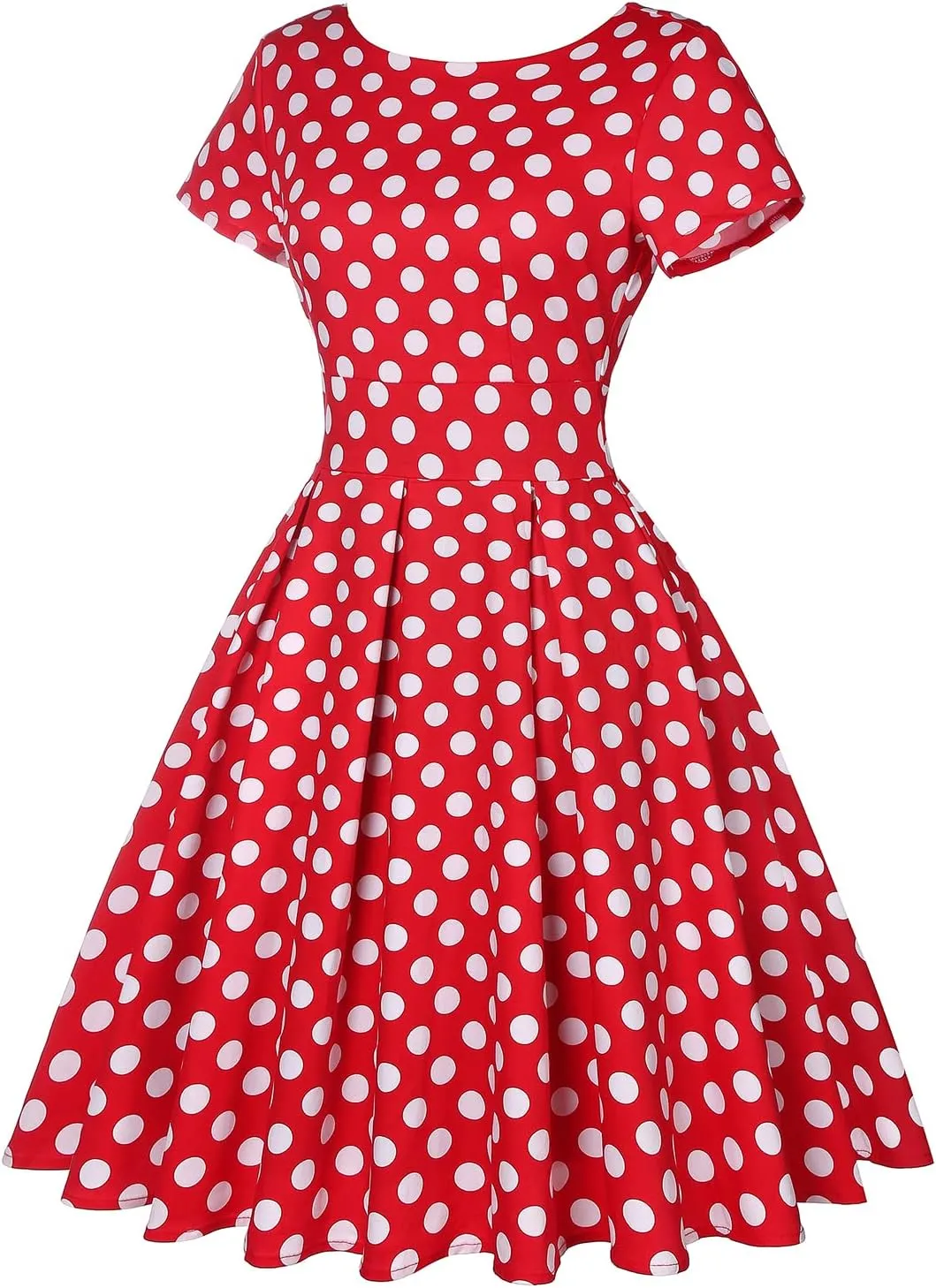 MINTLIMIT Women's 1950s Retro Vintage Rockabilly Short Sleeve Cocktail Party Swing Dress