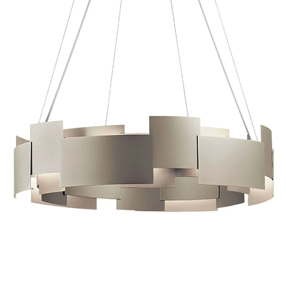 Moderne 27 In. LED Chandelier Nickel Finish