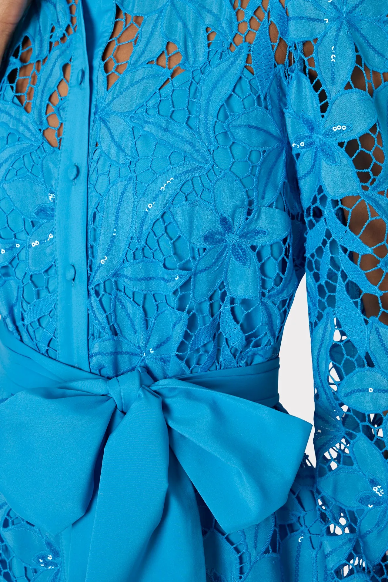 Glamorous Nellie Sequin-Embellished Eyelet Party Dress