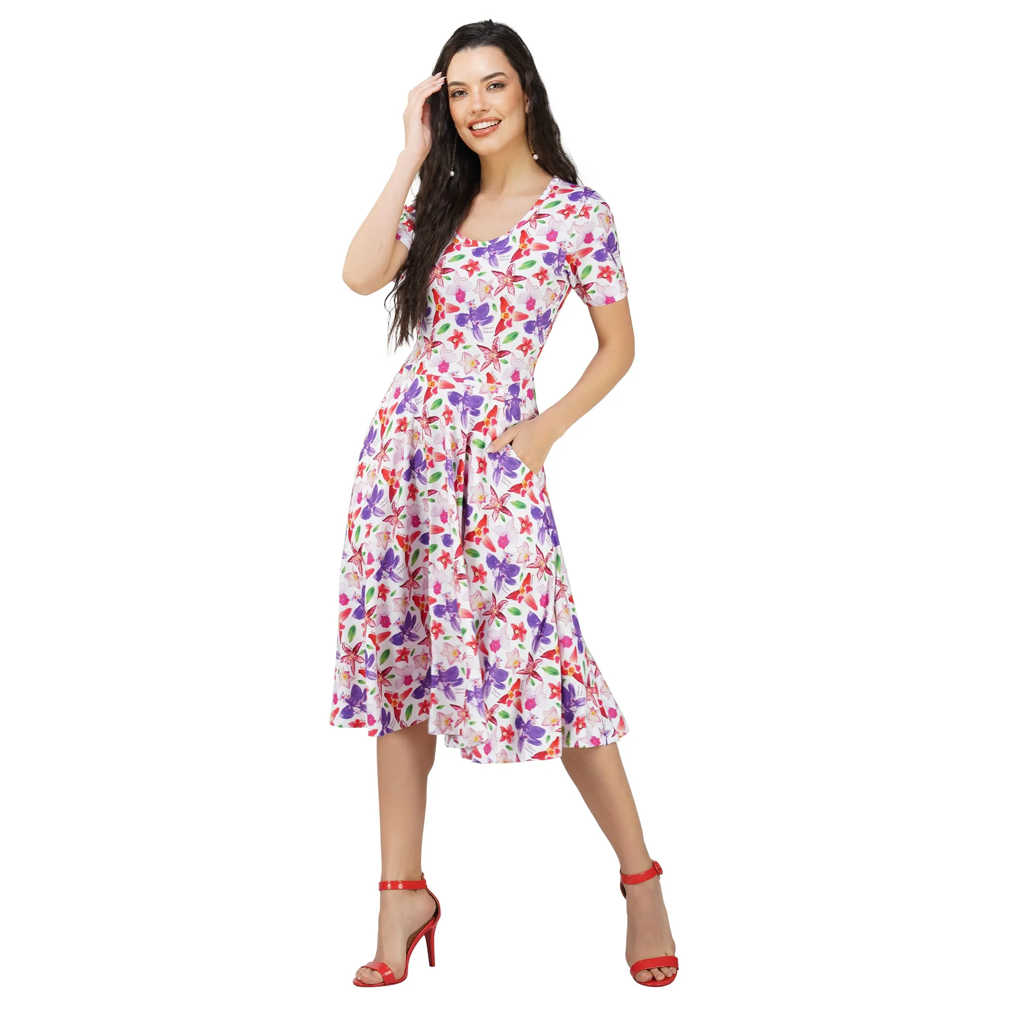 Orchids Twirl Dress