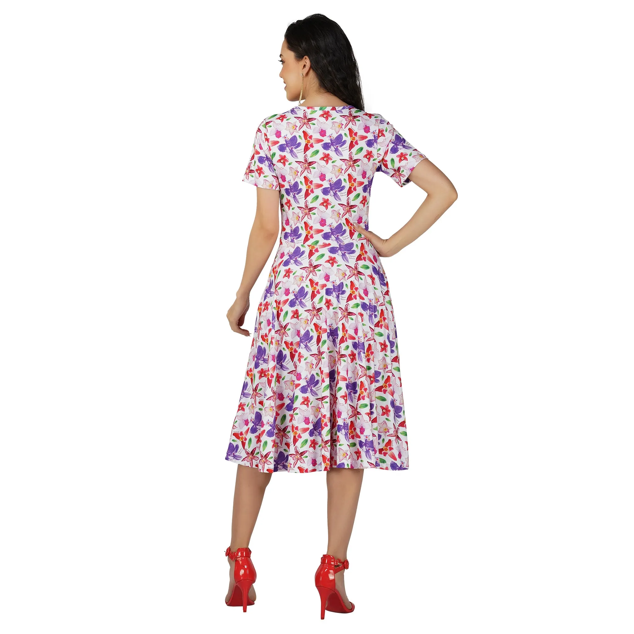 Orchids Twirl Dress