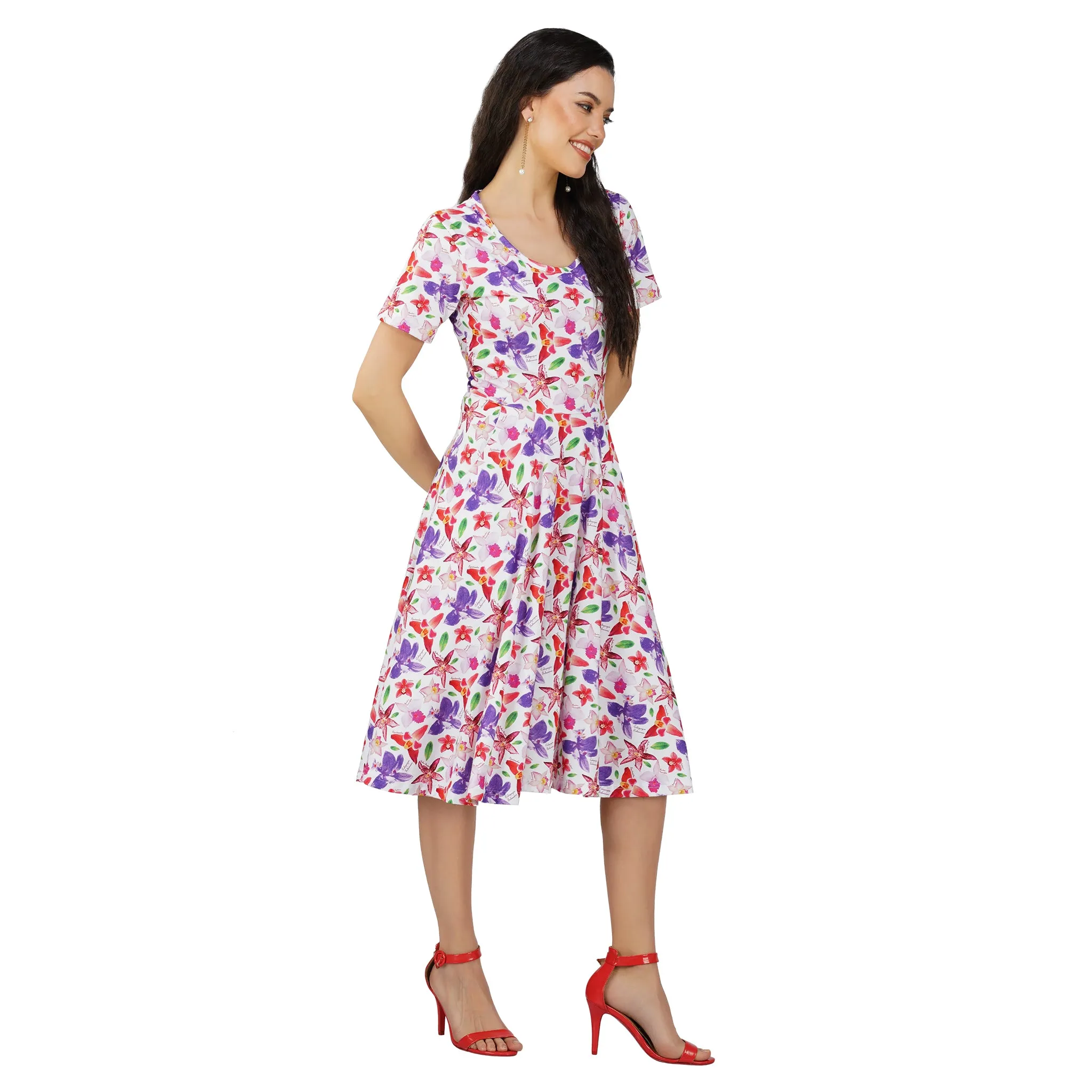 Orchids Twirl Dress