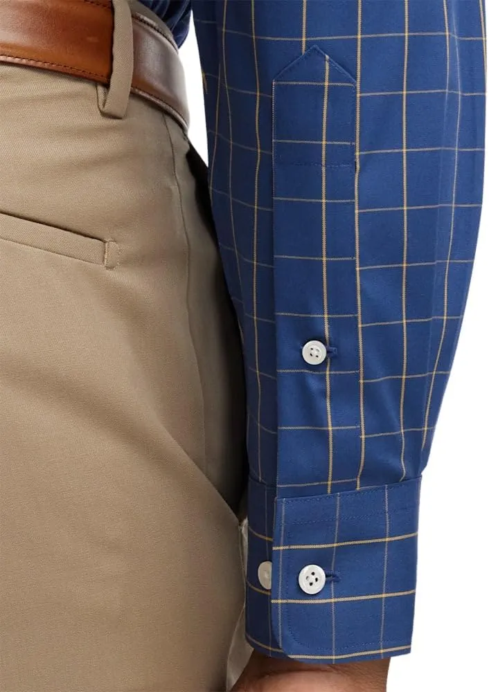 Paul Fredrick Men's Classic Fit Non-Iron Cotton Check Dress Shirt