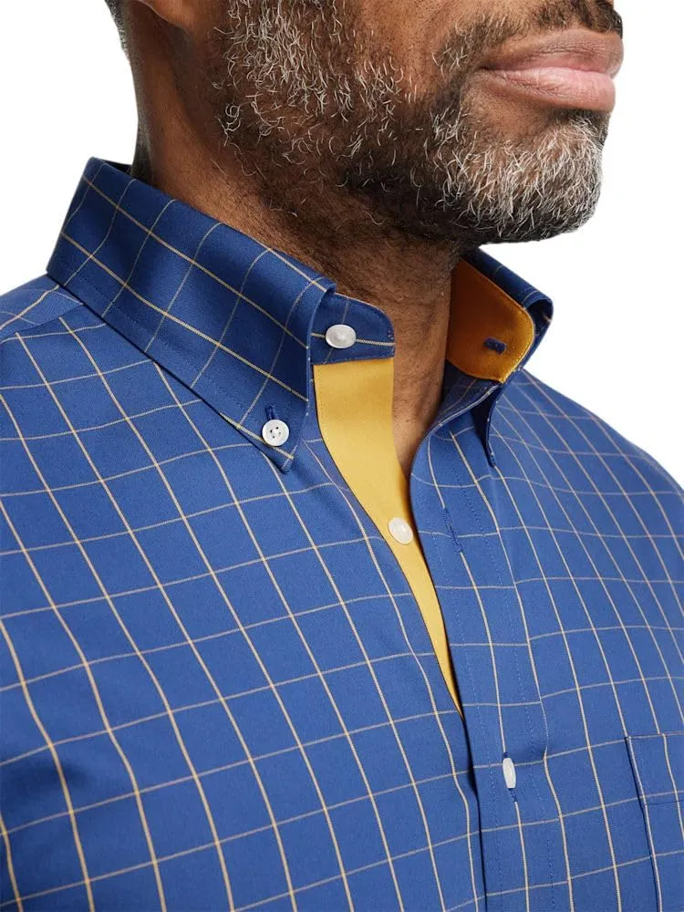 Paul Fredrick Men's Classic Fit Non-Iron Cotton Check Dress Shirt