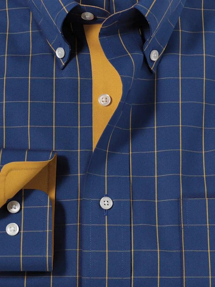 Paul Fredrick Men's Classic Fit Non-Iron Cotton Check Dress Shirt