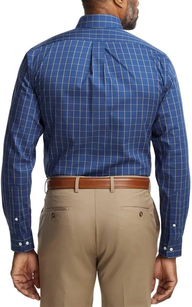 Paul Fredrick Men's Classic Fit Non-Iron Cotton Check Dress Shirt