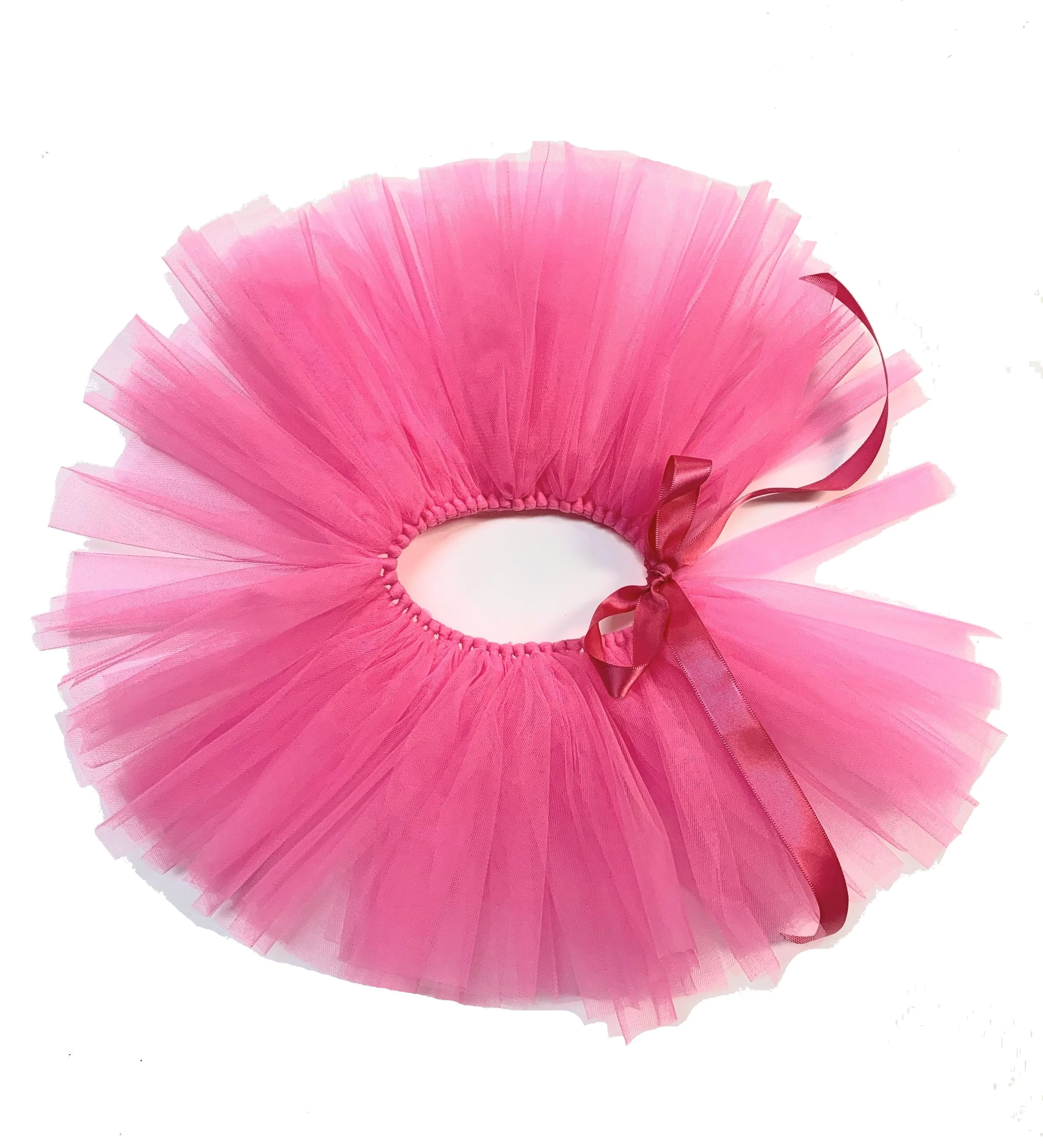 Pawpatu Handcrafted Hot Pink Tulle Tutu with Adjustable Ribbon for Pets