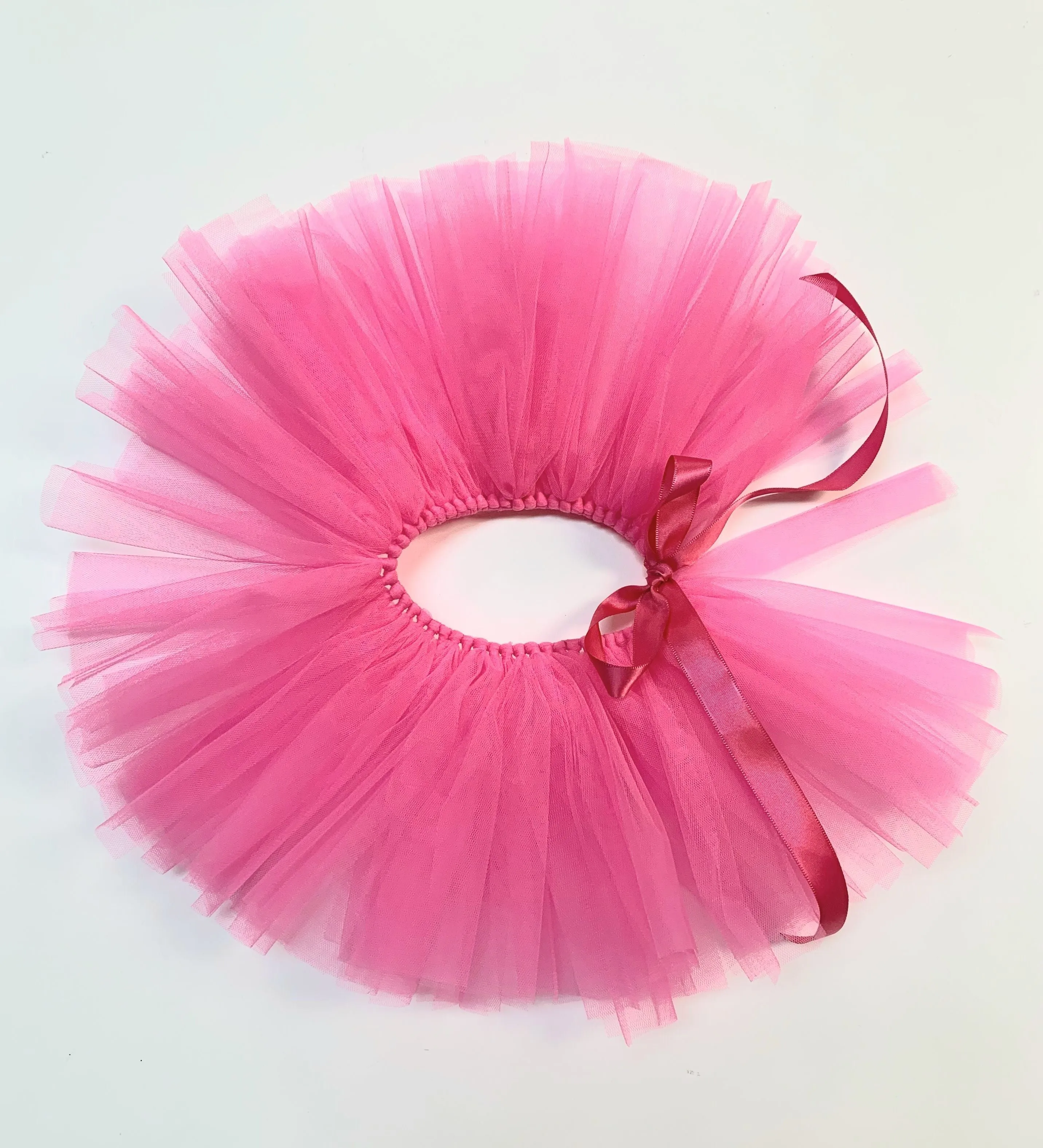 Pawpatu Handcrafted Hot Pink Tulle Tutu with Adjustable Ribbon for Pets