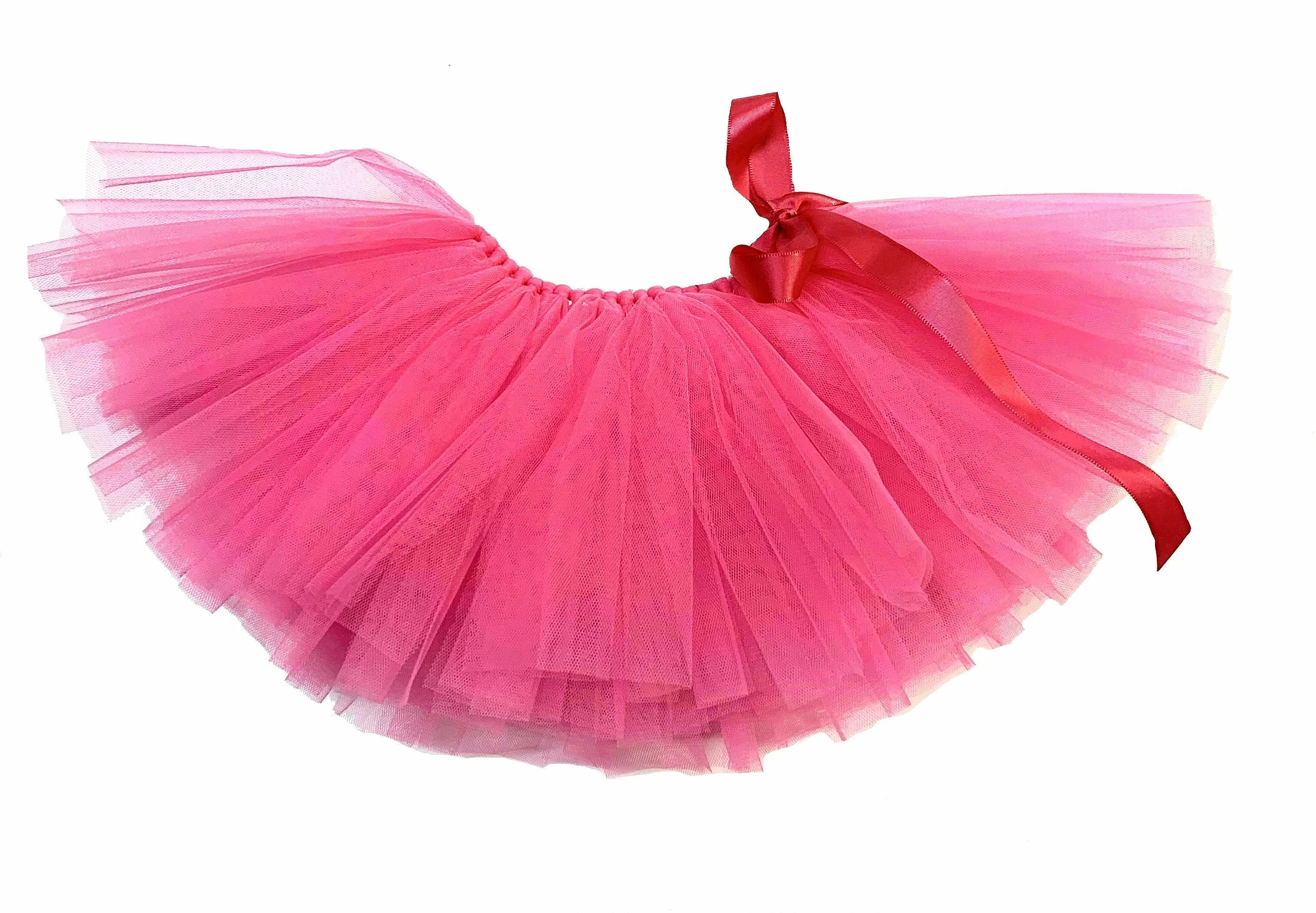 Pawpatu Handcrafted Hot Pink Tulle Tutu with Adjustable Ribbon for Pets