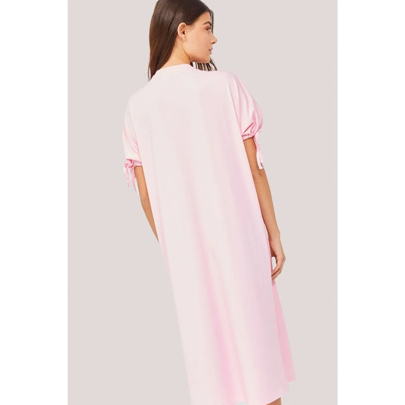 Pink Printed Midi Dress