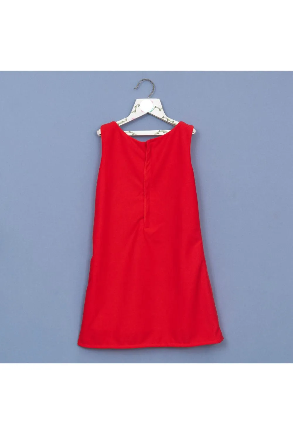 Red Sequins Embroidered Christmas Bell Neoprene Dress