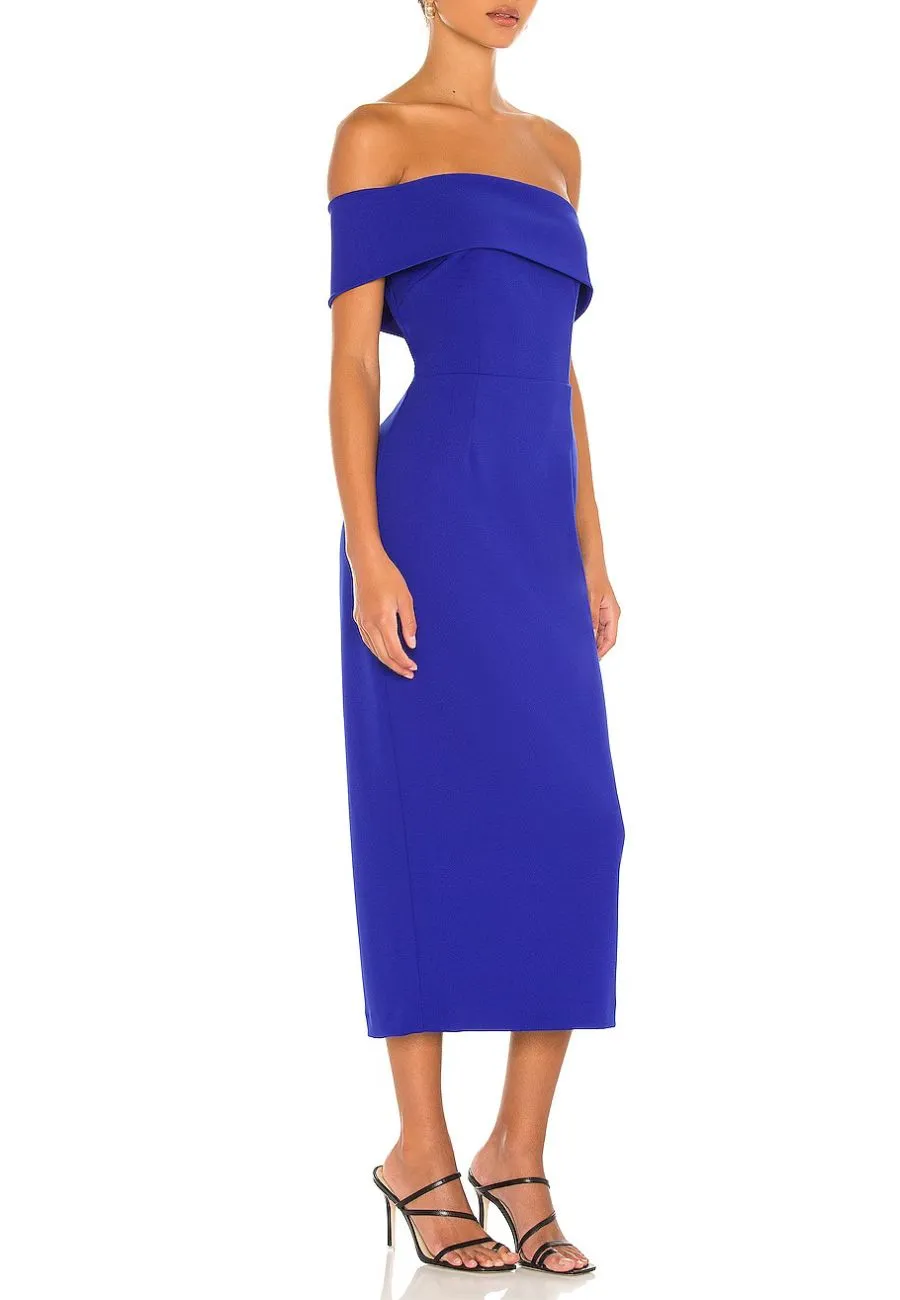 Royal Blue Apollo Strapless Midi Dress