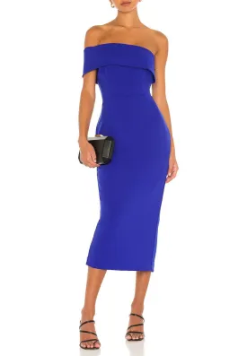 Royal Blue Apollo Strapless Midi Dress