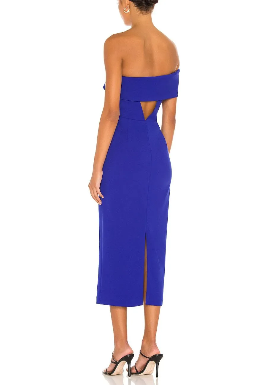 Royal Blue Apollo Strapless Midi Dress
