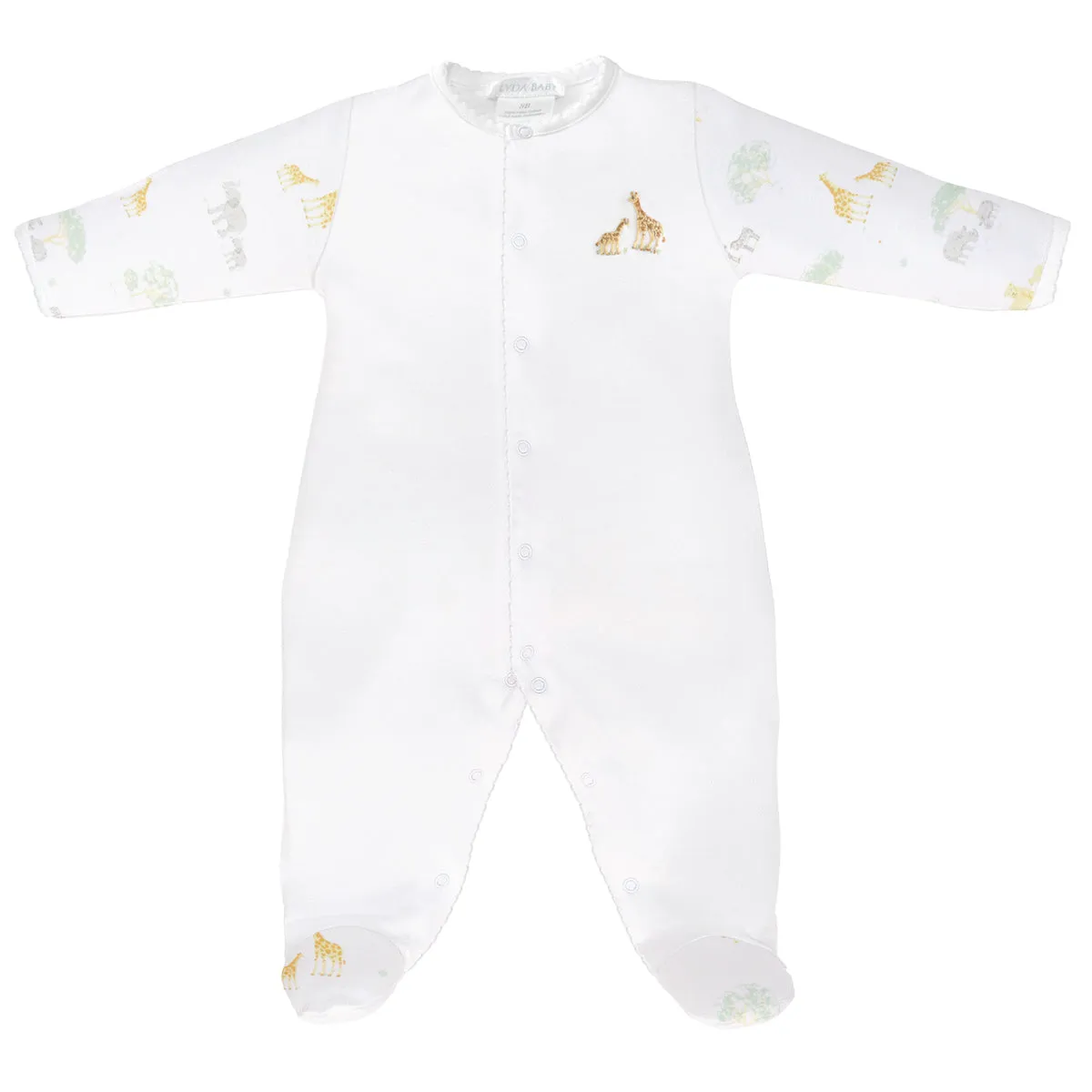 Safari Life Embroidery and Printed Footie | Baby Unisex