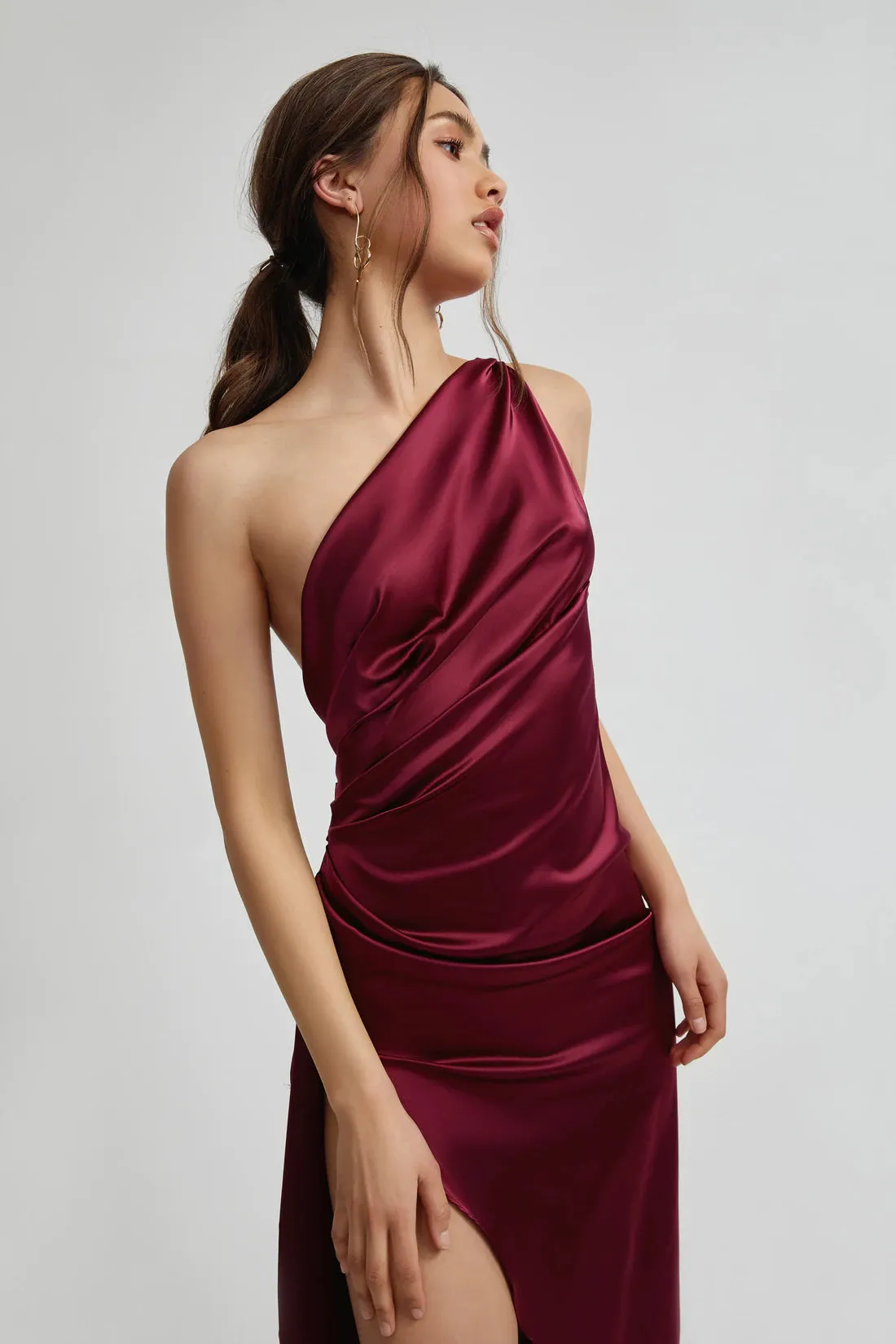 SAMIRA DRESS - BURGUNDY
