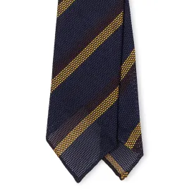Silk Fina Grenadine Block Stripe Hand-rolled Tie