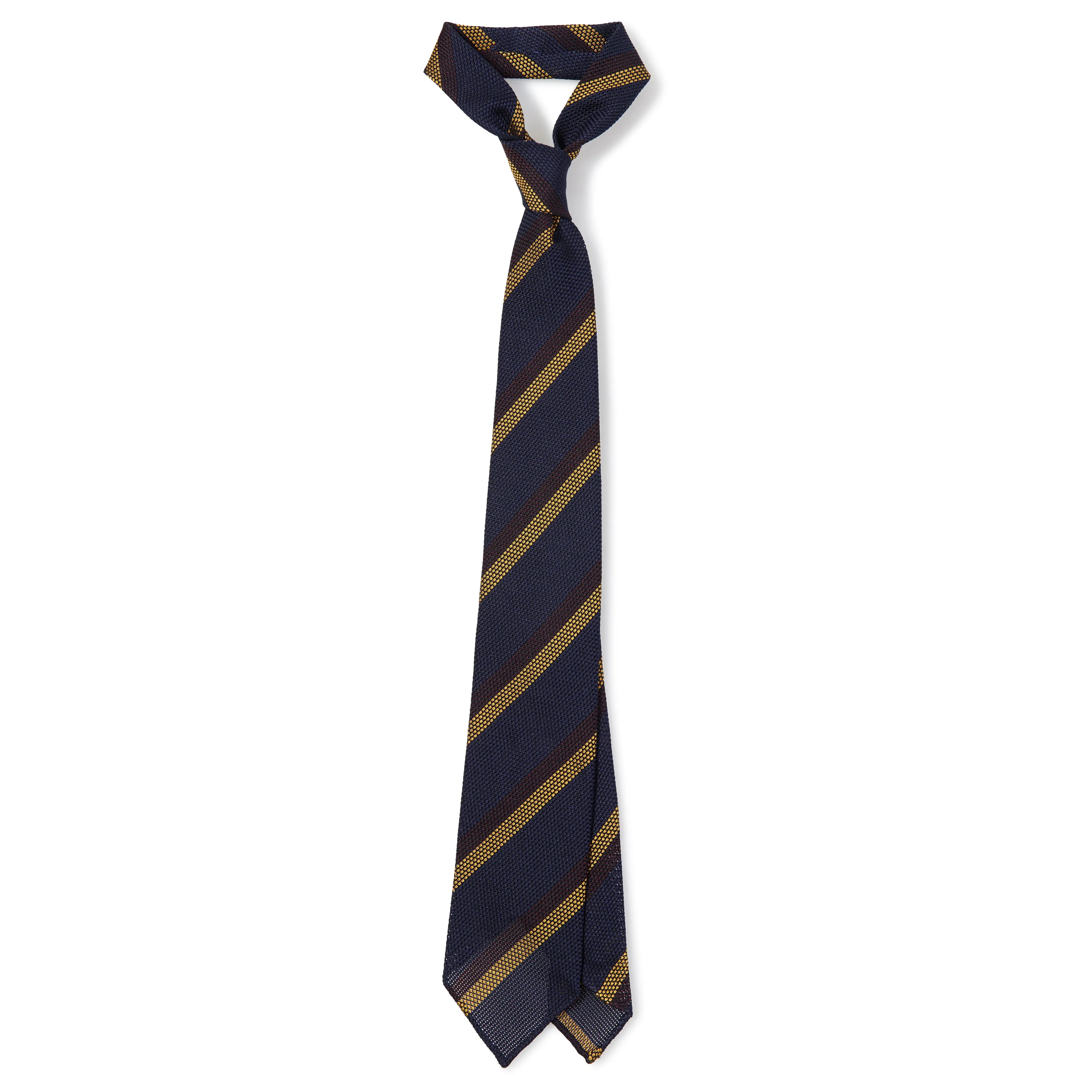Silk Fina Grenadine Block Stripe Hand-rolled Tie