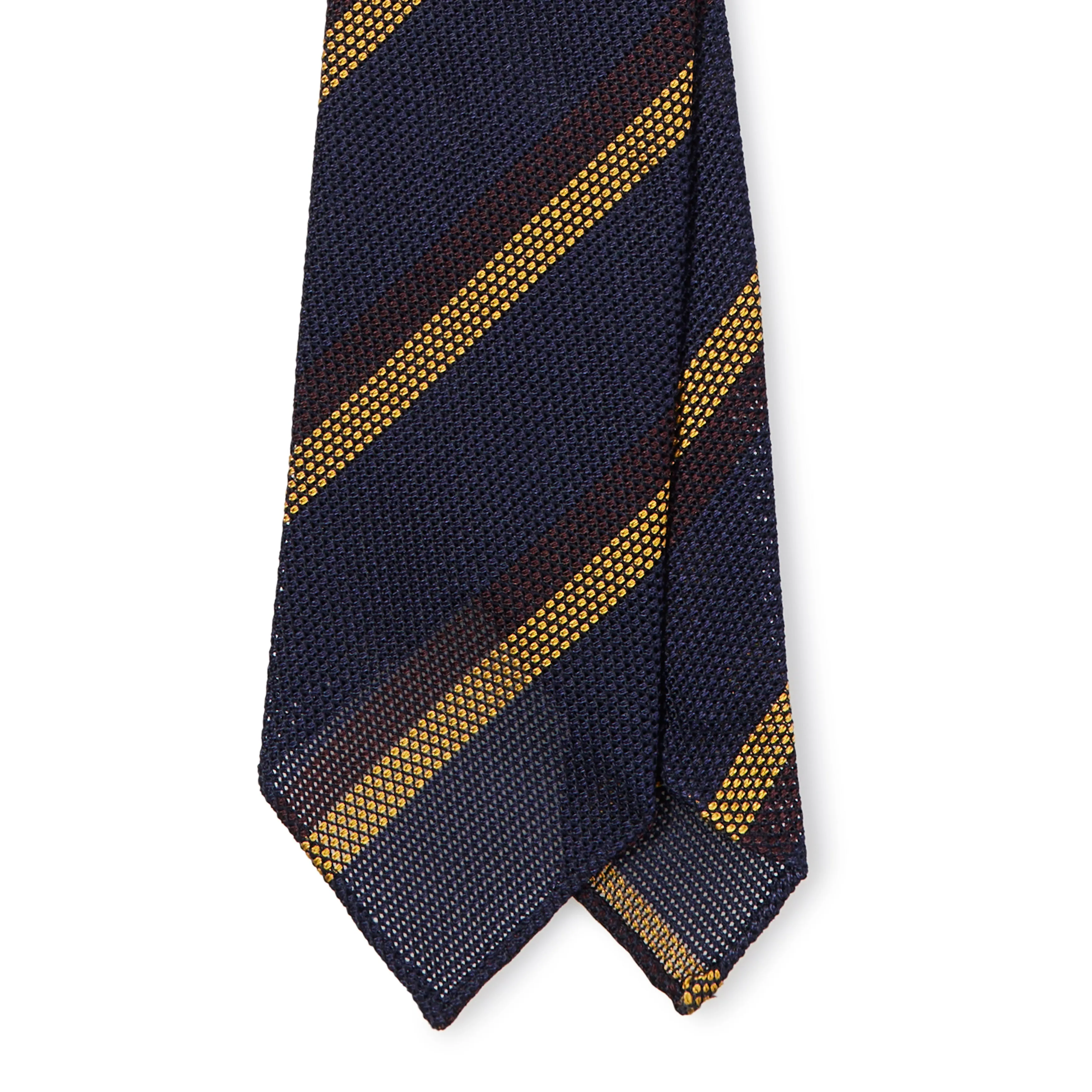 Silk Fina Grenadine Block Stripe Hand-rolled Tie