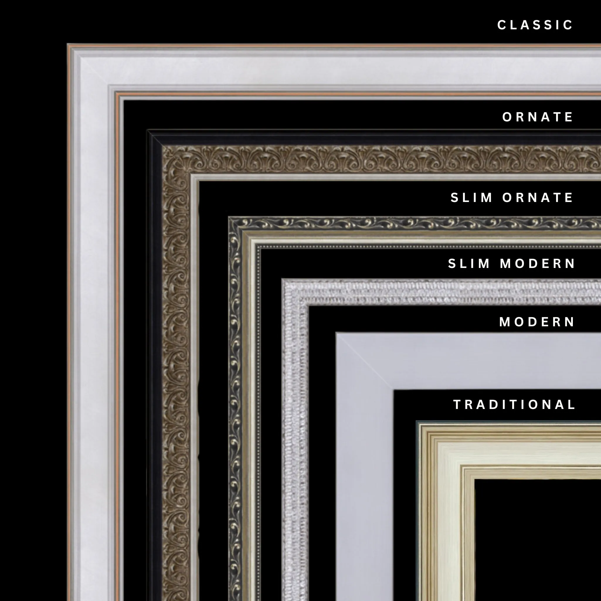 Silver 14x45 Picture Frame Ornate Traditional Classic Antique