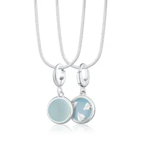 Silver Blue Agate Healing Stone Necklace (Confidence)