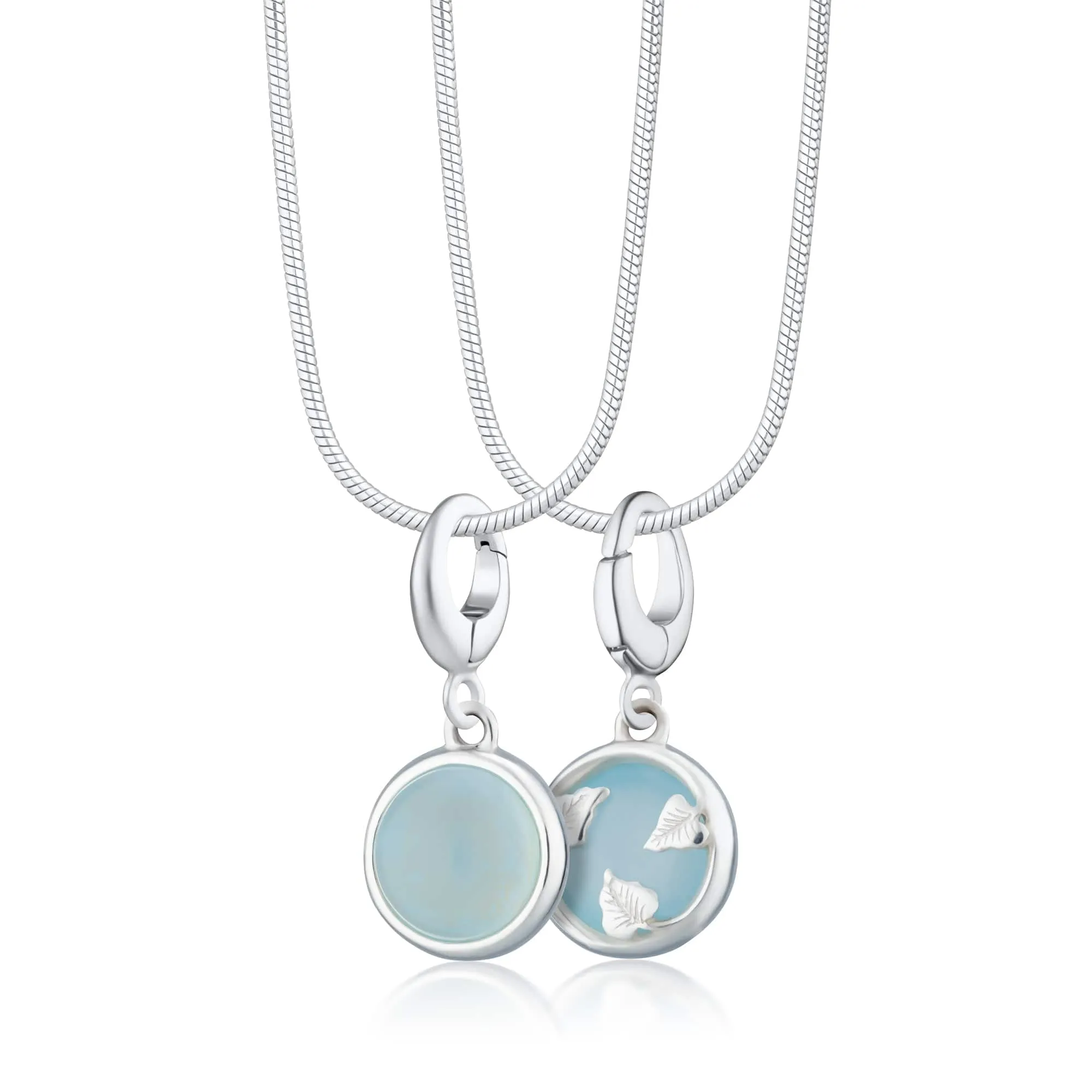 Silver Blue Agate Healing Stone Necklace (Confidence)