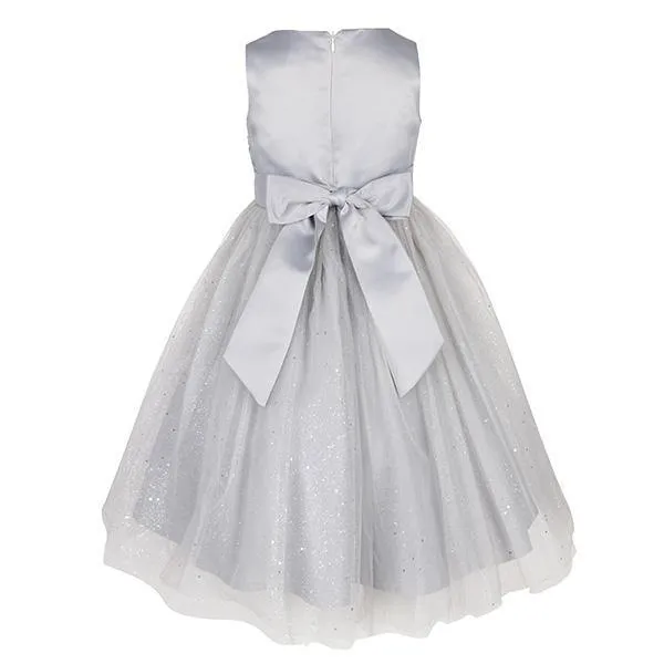 Silver Sparkly Embroidered Ball Dress