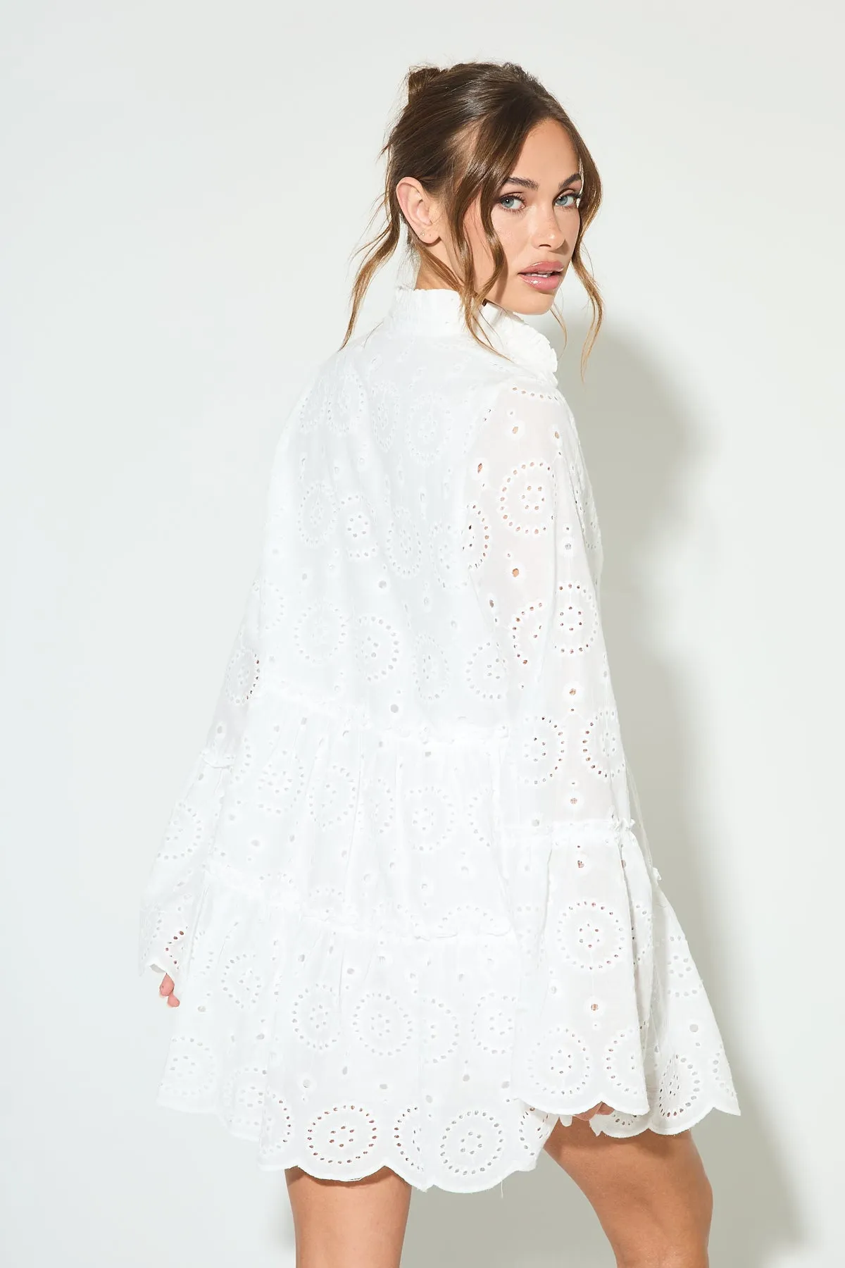 SOFIA White Embroidered Dress