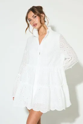 SOFIA White Embroidered Dress