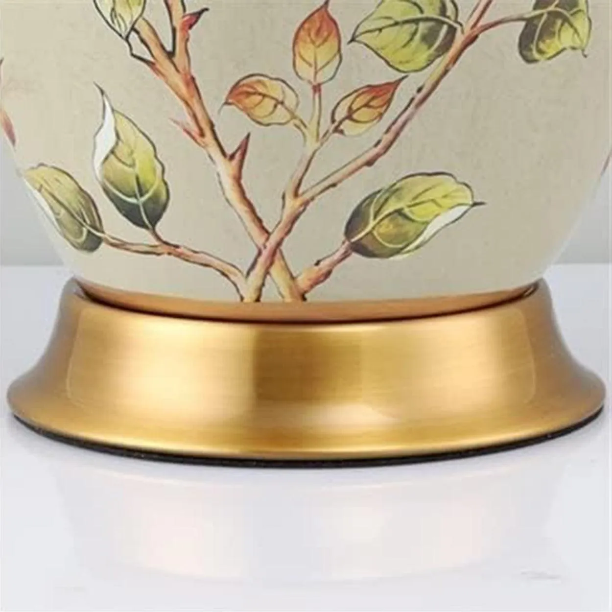 SONGBIRD FLORAL PATTERN CERAMIC TABLE LAMP