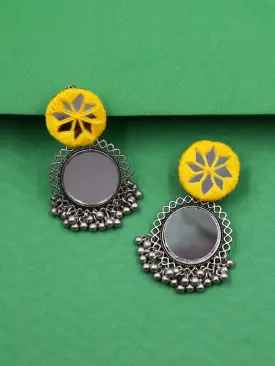 Sophia Hand-embroidered Mirror Earrings