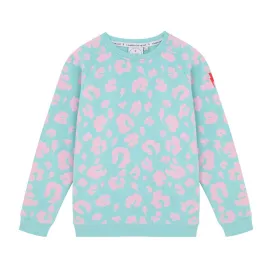 Super Soft Sweatshirt – Turquoise   Pink Leopard & Lightning Bolt
