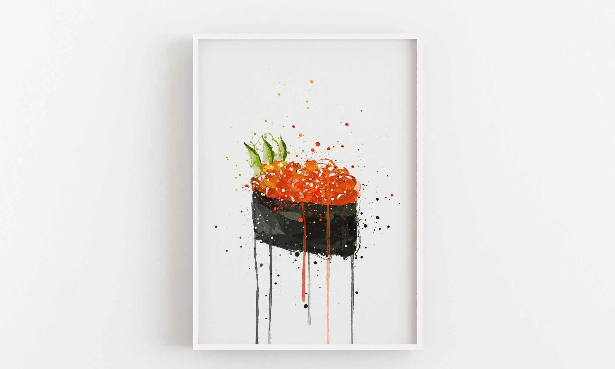 Sushi Wall Art Print 'Red Caviar Gunkan'