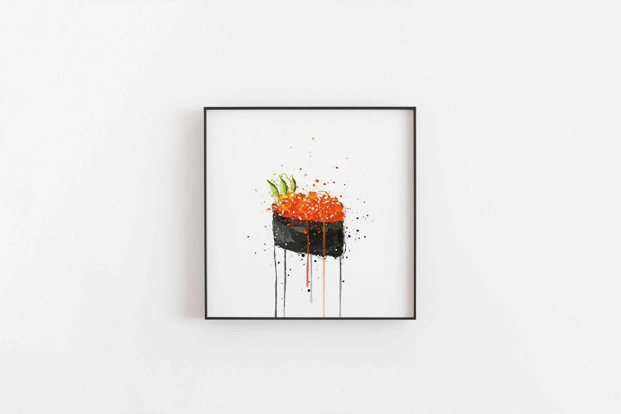 Sushi Wall Art Print 'Red Caviar Gunkan'