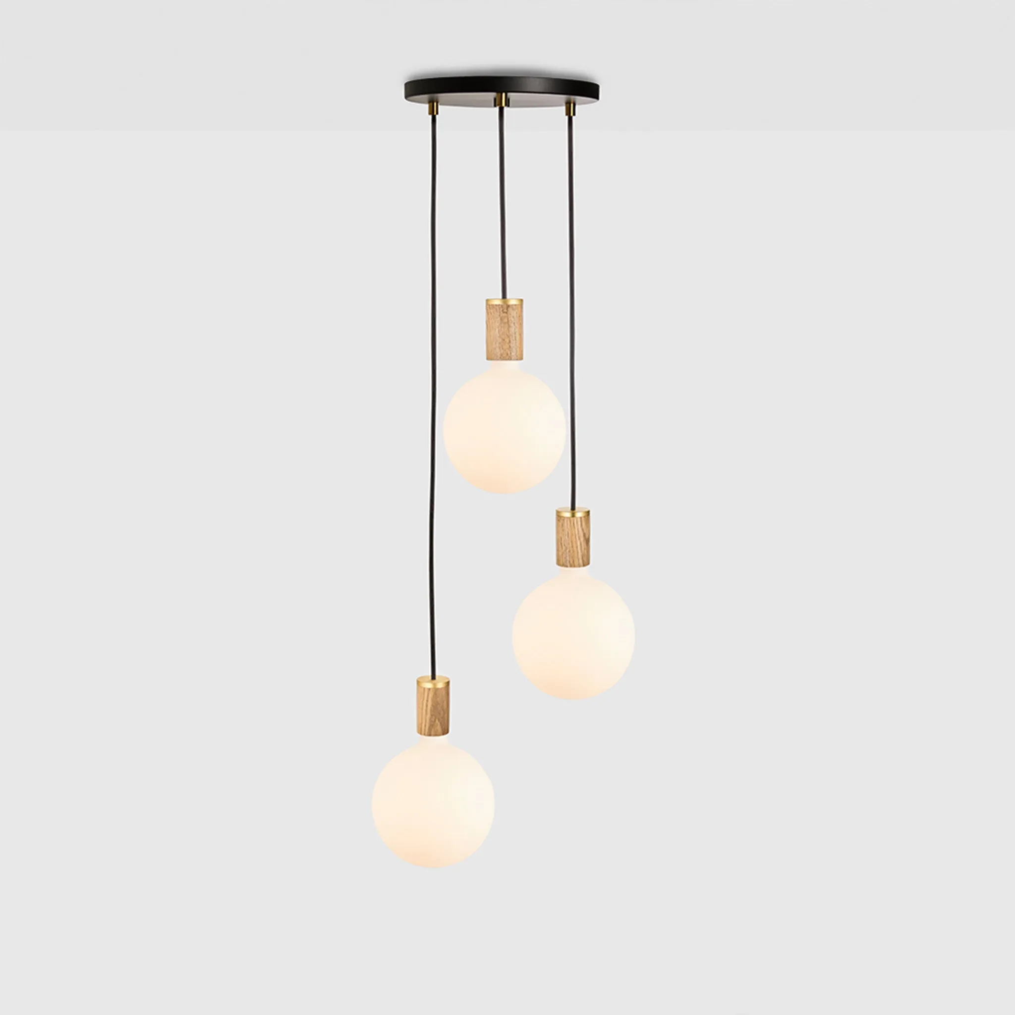 Triple Pendant in Oak   Sphere IV