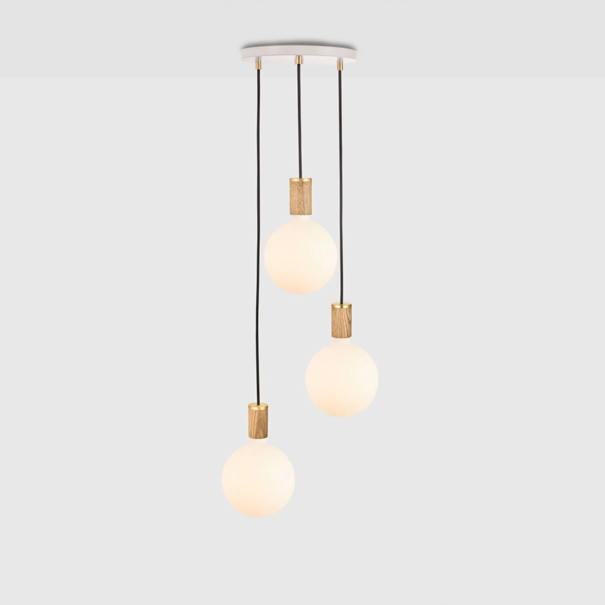 Triple Pendant in Oak   Sphere IV