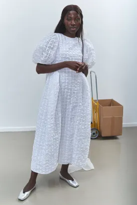 ULANI | DRESS CHECK SEERSUCKER WHITE BRIDAL