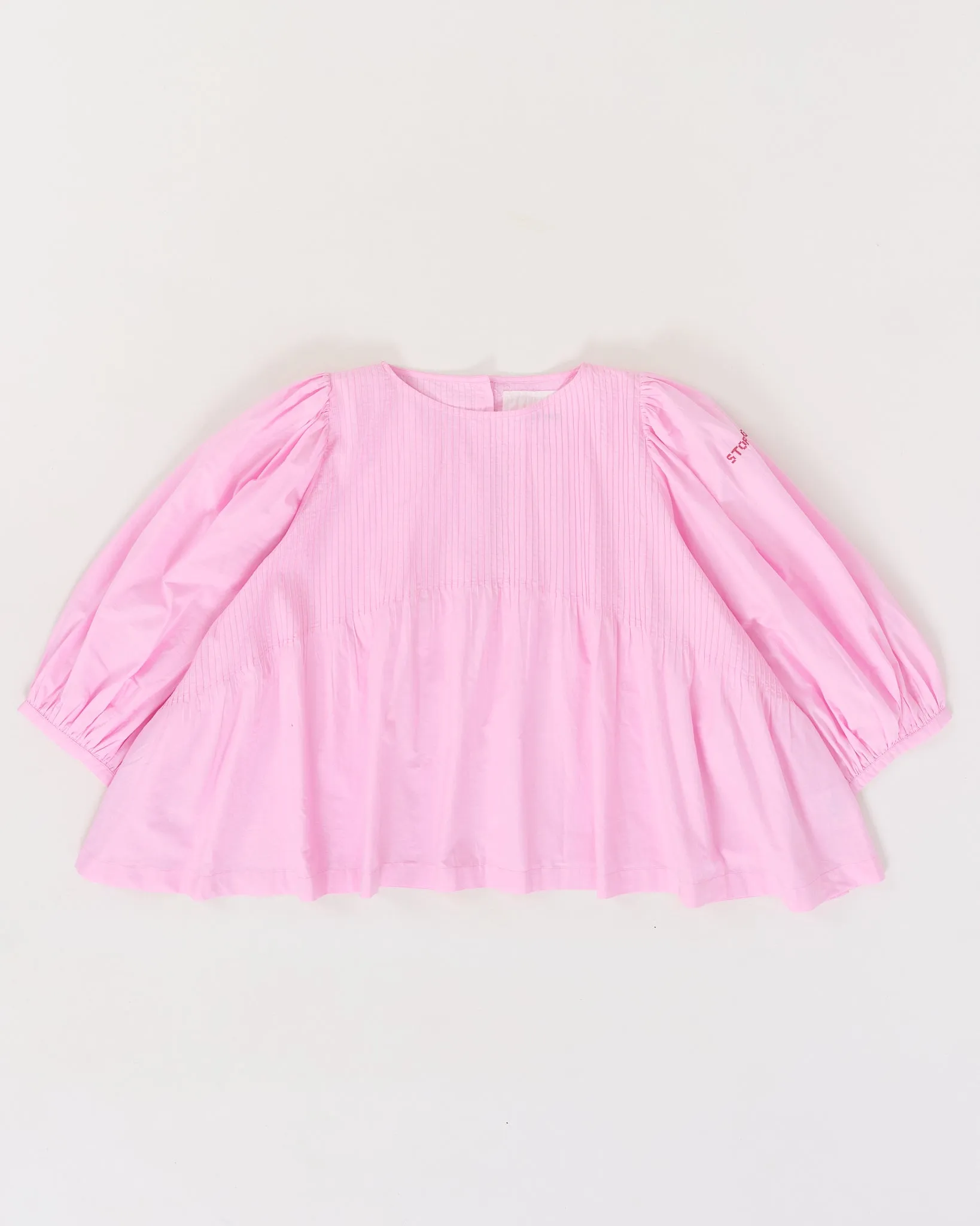 Rose Cross-Stitch Embroidered Blouse