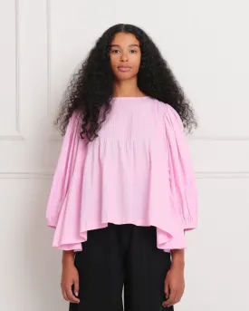 Rose Cross-Stitch Embroidered Blouse