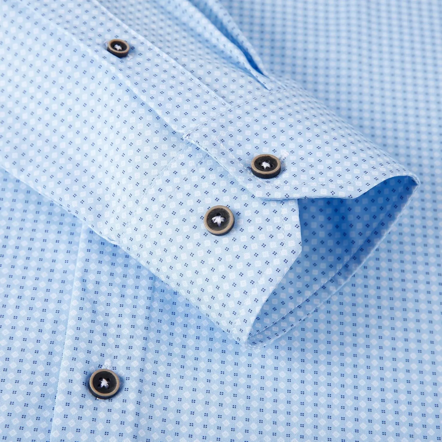 WARHORSEE Mens Casual Button Down Dress Shirts Long Sleeve 4-Way Stretch Collared Printed Business Work Shirt