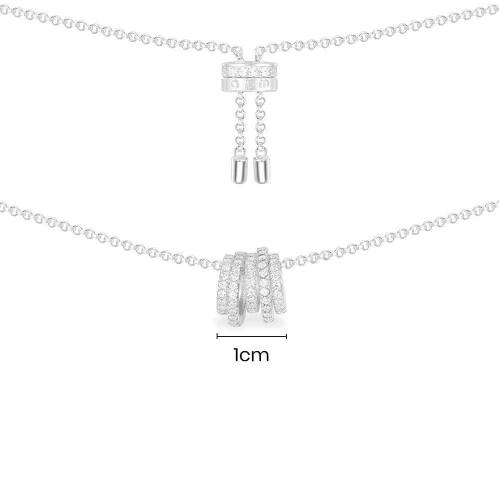 White Hoop Adjustable Necklace