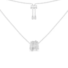 White Hoop Adjustable Necklace