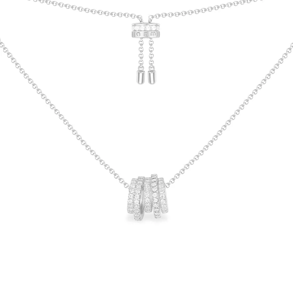 White Hoop Adjustable Necklace